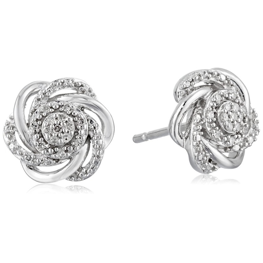 Natural Diamond Flower Earrings